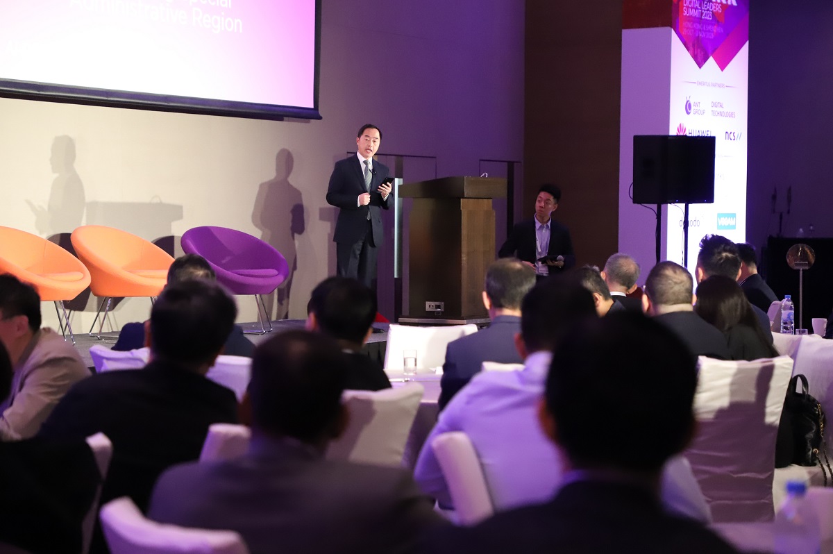 Ir Tony Wong, Government Chief Information Officer, delivered opening remarks at the  “SPARK Digital Leaders Summit 2023 - Leading the Global Race Toward a Sustainable, AI-Driven Future”.