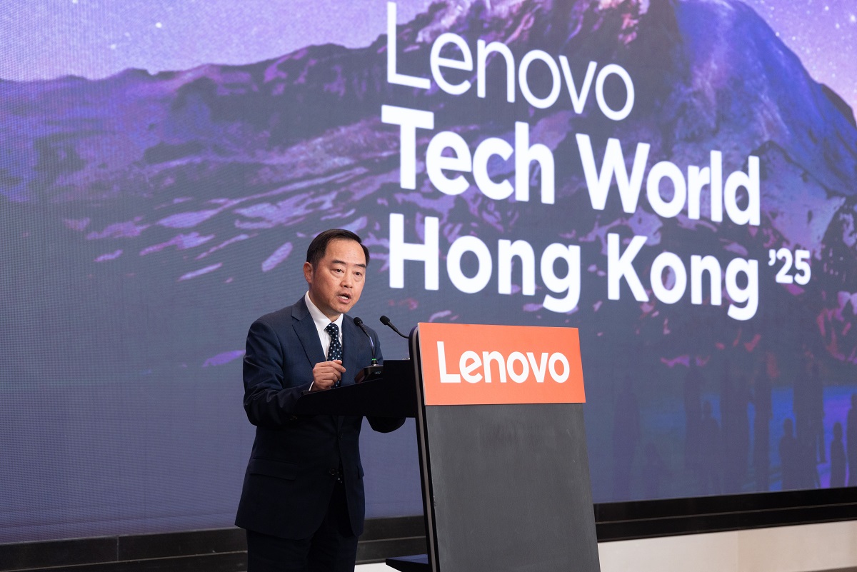 Ir Tony Wong, Commissioner for Digital Policy, delivered opening remarks at the “Lenovo Tech World Hong Kong ’25”.