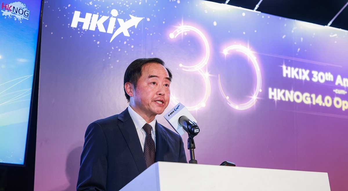 Ir Tony Wong, Commissioner for Digital Policy, delivered opening remarks at the “Hong Kong Internet Exchange’s 30th Anniversary Reception”.