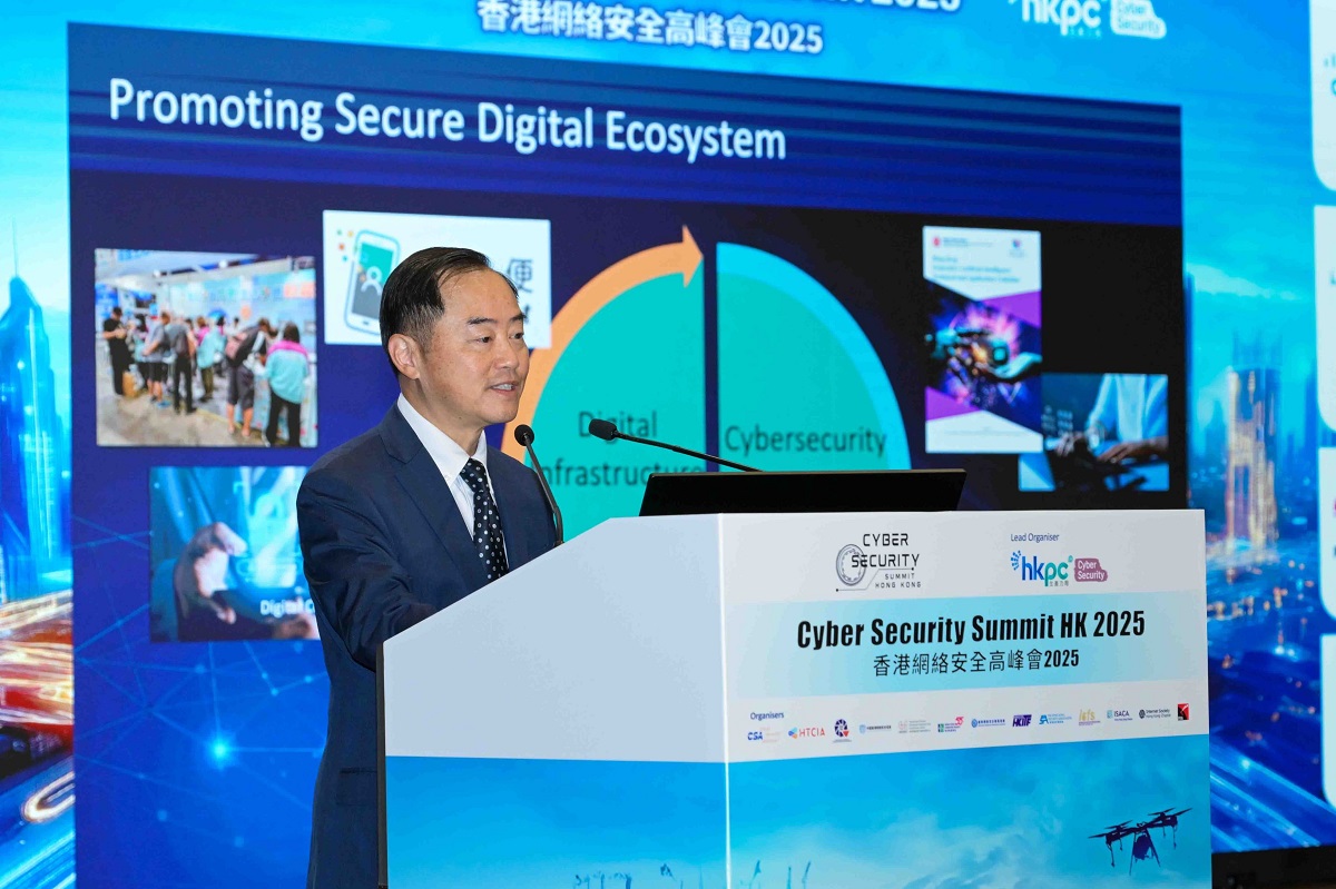 Ir Tony Wong, Commissioner for Digital Policy, delivered a keynote speech at the “Cyber Security Summit Hong Kong 2025”.