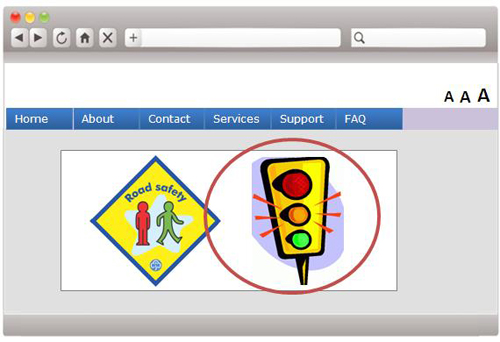 A webpage sample containing a rapid flashing animation.