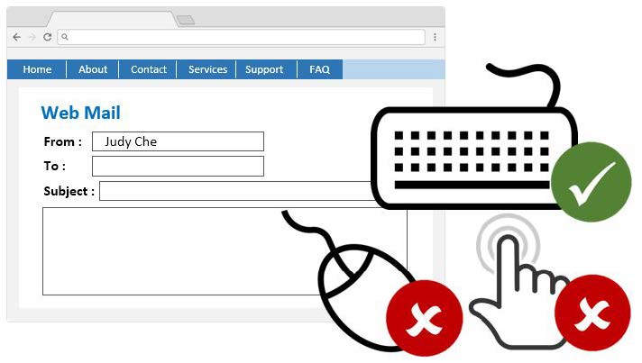 An online input form which accepts keyboard input only.