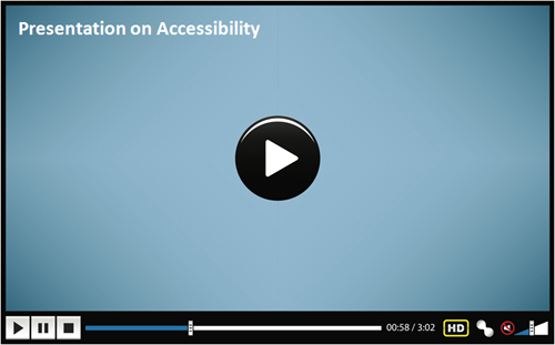 A webpage sample containing a live audio presentation without a link to speech notes.