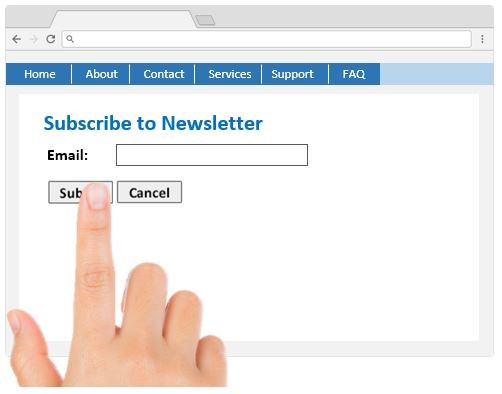 A webpage sample with larger buttons.