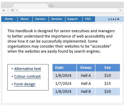 A webpage sample with content.