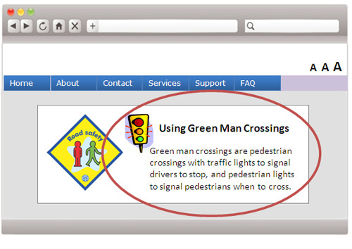 A webpage sample with static content that do not flash.