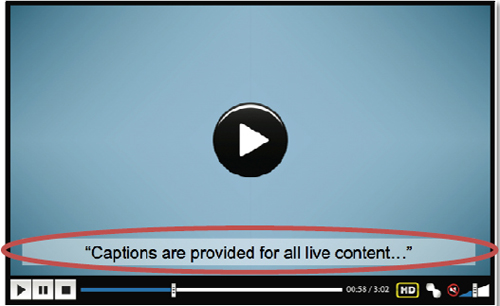 An image of an audio player containing a text caption.