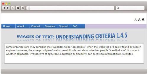 A webpage sample with the title rendered as an image.
