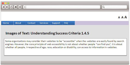 A webpage sample with the title in plain text with CSS styling.