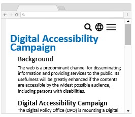 A webpage sample with content not exceeding the width of the browser such that user only needs to scroll vertically to view the whole content.