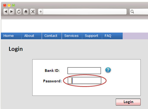 A web form sample with the cursor indicated to provide visual feedback of the user's position in the form.