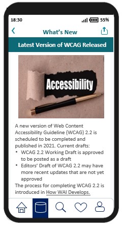 A sample mobile application without a text resize function.