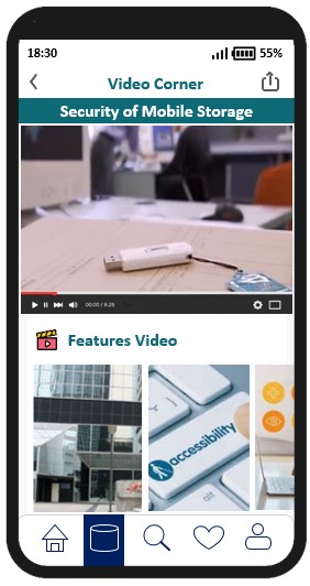 A sample mobile application page showing a video.