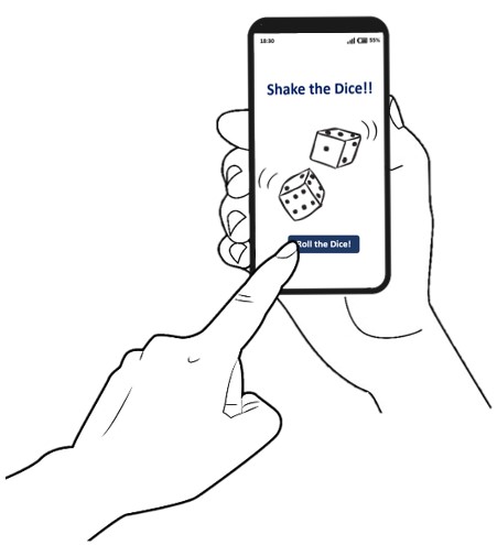 Users play games by clicking buttons.