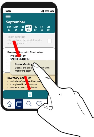 Drag and drop gestures is only provide for user.