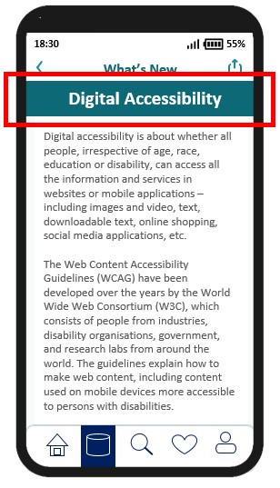 A sample mobile application page with a simple and clear heading.