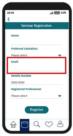 A sample mobile application page with an input form, in which it is not clear which field is selected.