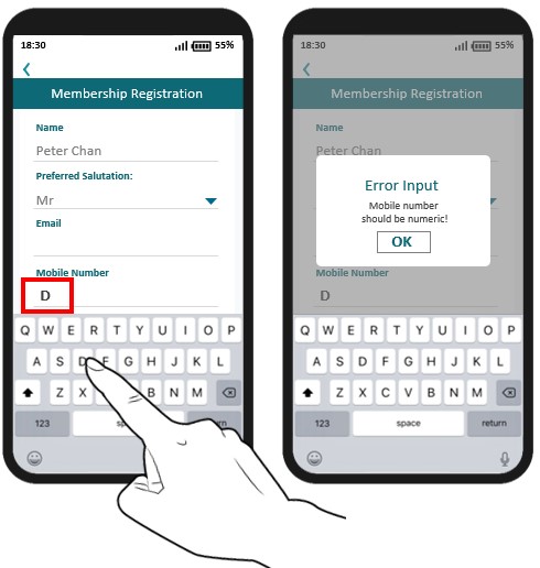 A sample mobile application page with a language selection list.