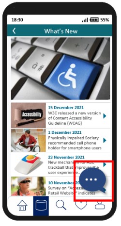 floating icon for Chatbot function