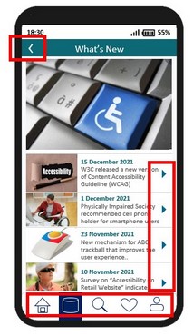 A sample mobile application page with non-text elements highlighted.