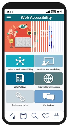 A sample mobile application page with an image that contains flashing elements.