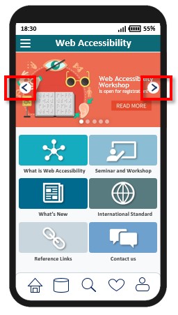 A sample mobile application page with static content that do not flash.