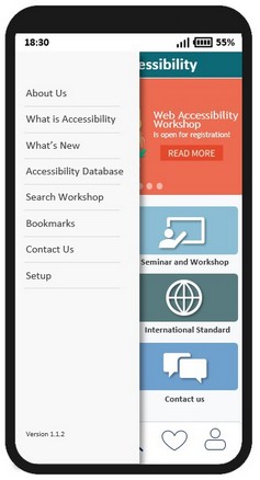The only way to close a menu in this mobile app is to click on an empty space outside the menu.