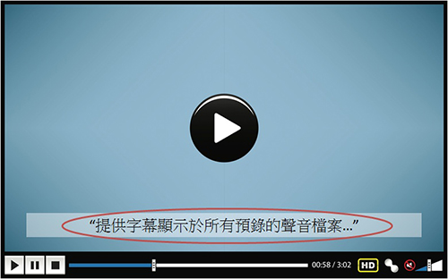 圖為提供了字幕的聲音播放器。